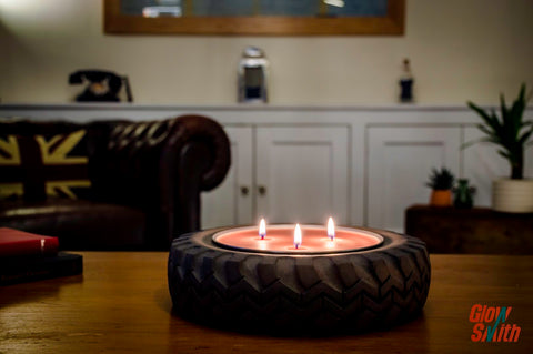 Concrete Tyre Candle - Spiced Orange