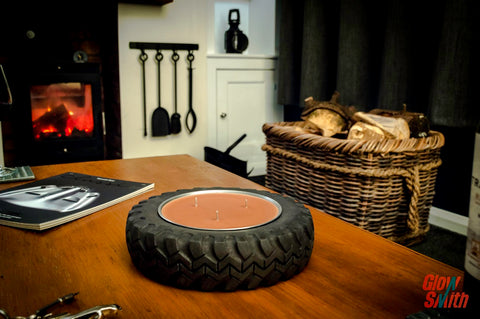 Concrete Tyre Candle - Spiced Orange