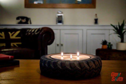 Concrete Tyre Candle - Fresh Linen